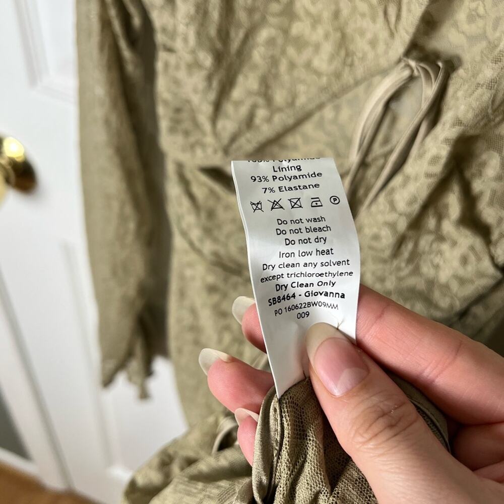 House of CB Giovanna Stone Floral Lace Long Sleeve Maxi Dress M - Picture 12 of 13